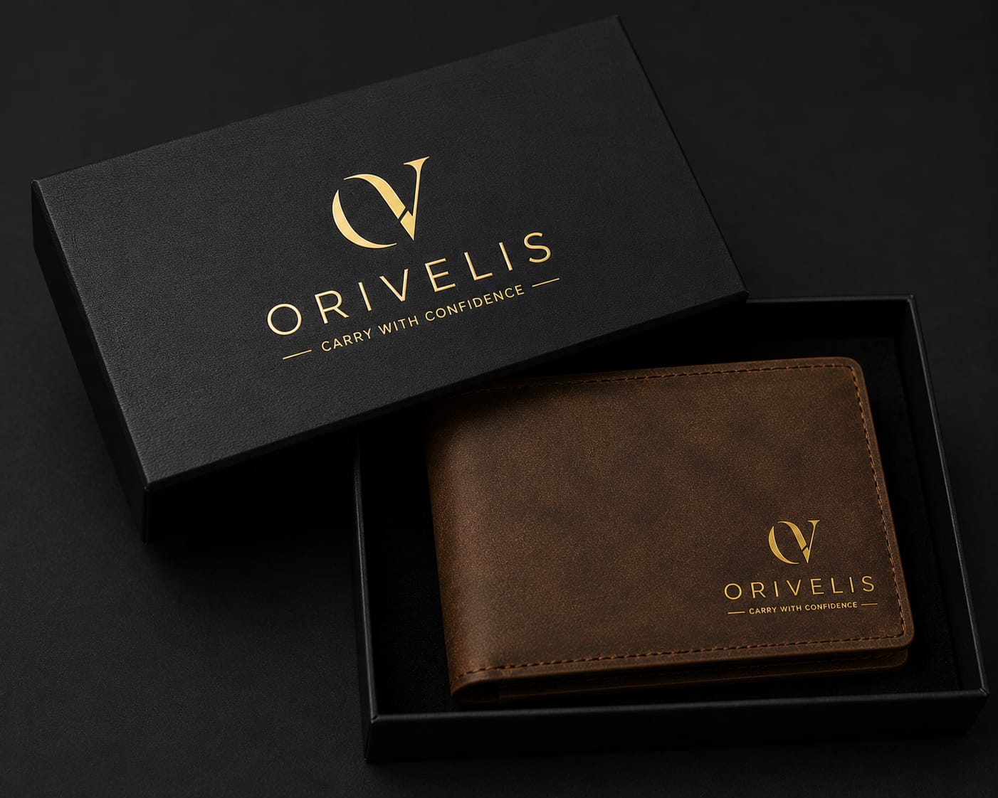 ORIVELIS™ Premium Genuine Leather Wallet for Men – RFID Blocking Slim Bifold Wallet with Luxury Gift Box | Minimalist Designer Wallet