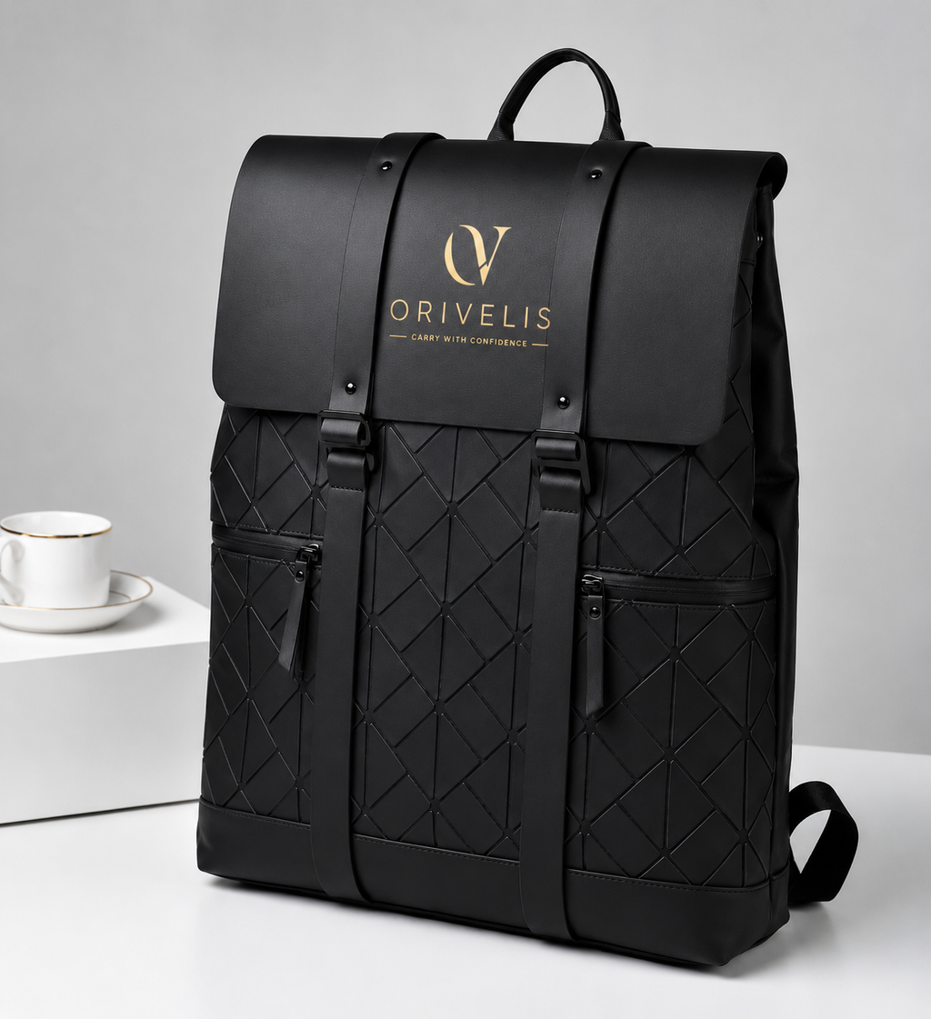 ORIVELIS™ Luxury Business Backpack – Premium Waterproof Laptop Backpack for Men & Women | Elegant Travel & Work Bag with Large Capacity
