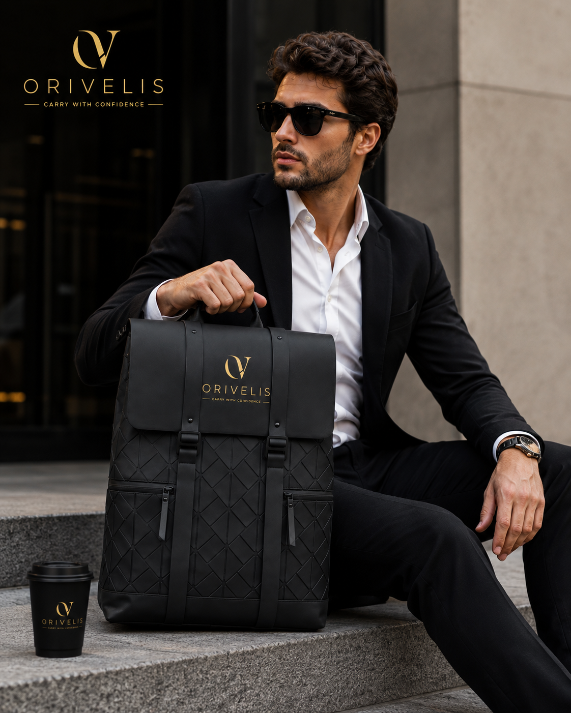 ORIVELIS™ Luxury Business Backpack – Premium Waterproof Laptop Backpack for Men & Women | Elegant Travel & Work Bag with Large Capacity