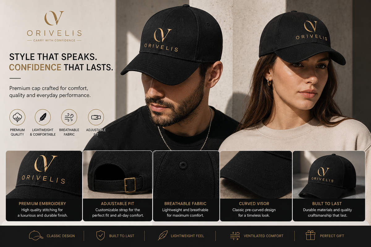 ORIVELIS Premium Cap- Black & Gold