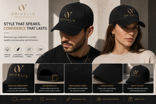 ORIVELIS Premium Cap- Black & Gold