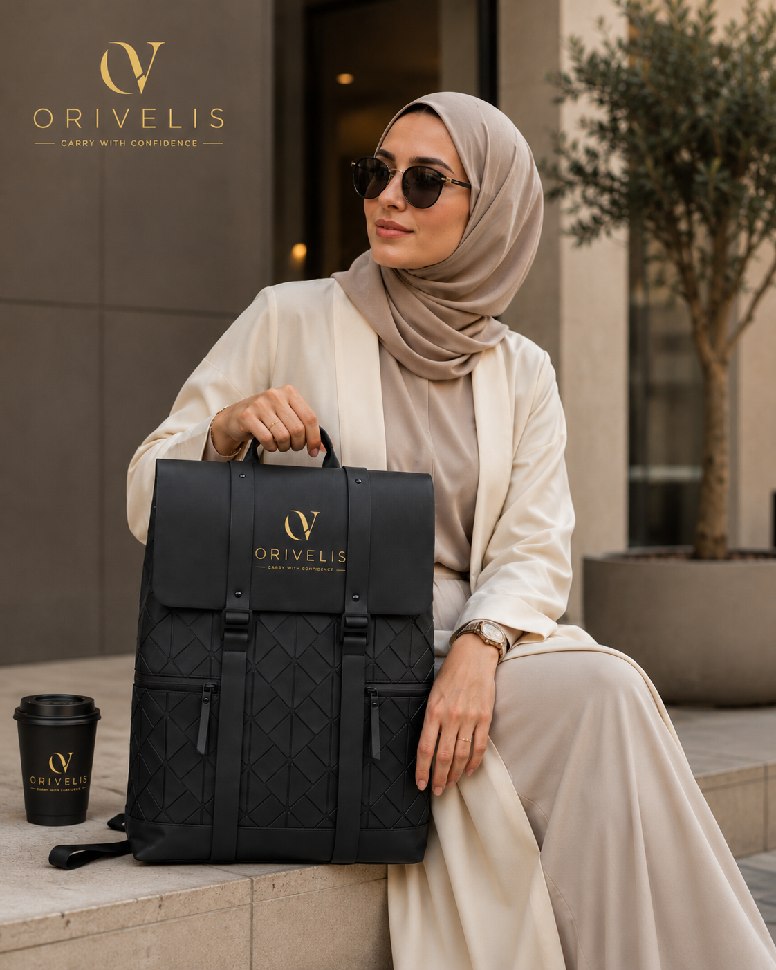 ORIVELIS™ Luxury Business Backpack – Premium Waterproof Laptop Backpack for Men & Women | Elegant Travel & Work Bag with Large Capacity