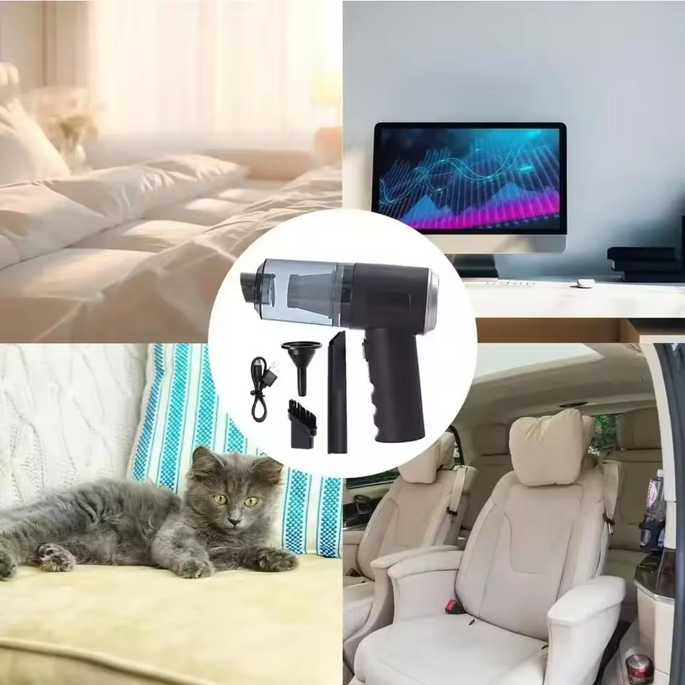 Portable Cordless Car Vacuum Cleaner 5500PA | 120W High Power Mini Vacuum & Air Blower USB-C Rechargeable