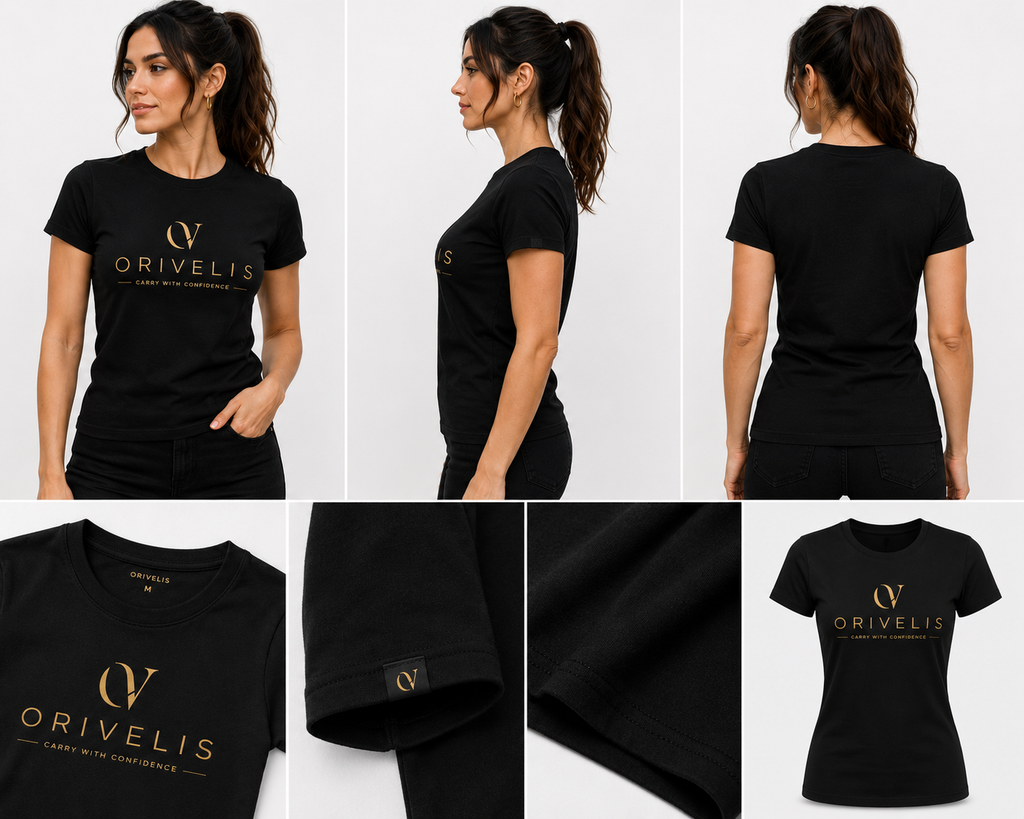 ORIVELIS™ Signature Luxury T-Shirt – Premium Slim Fit Cotton Tee for Women | Minimalist Designer Fashion